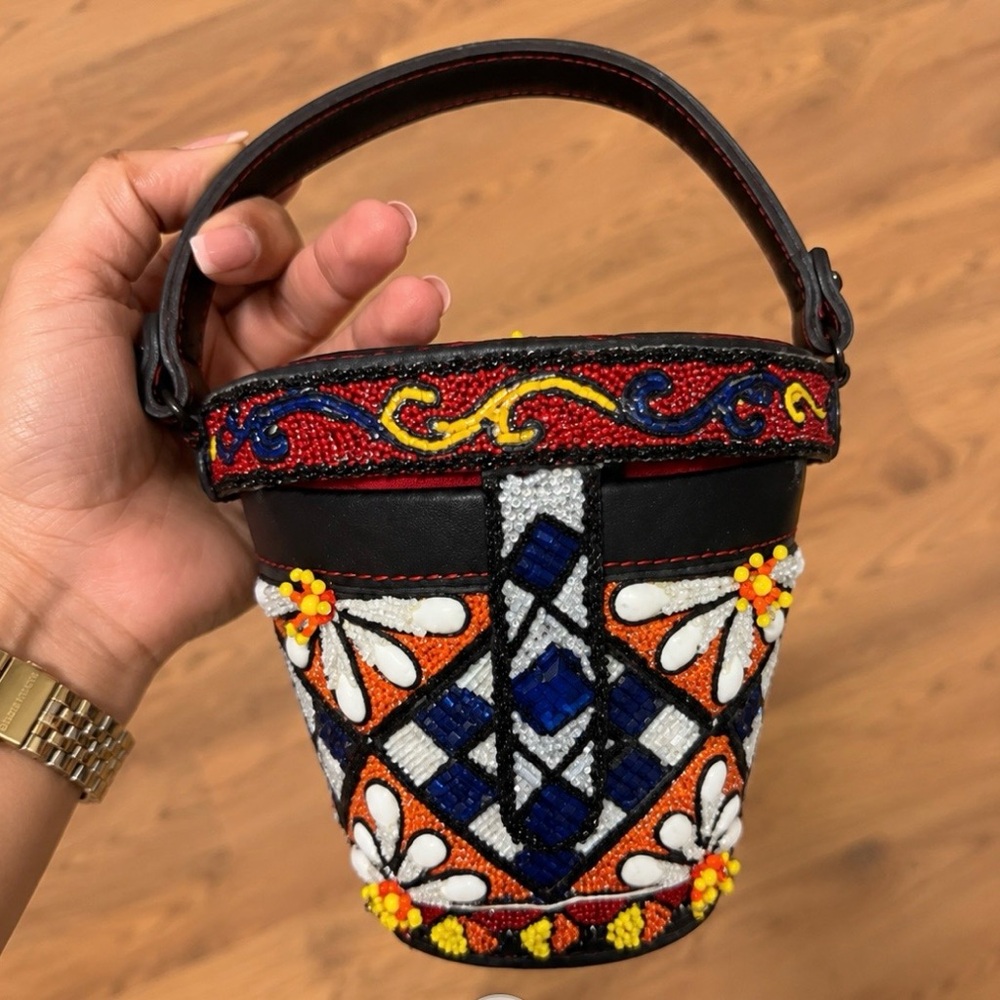 Rare Vintage Mary Frances Beaded Mosaic Beaded Bag EUC small